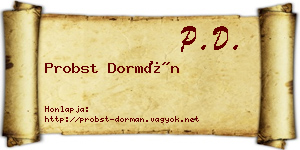 Probst Dormán névjegykártya
